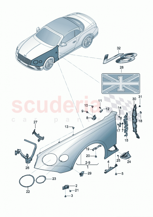 Part Diagram for Bentley 3SD821273G