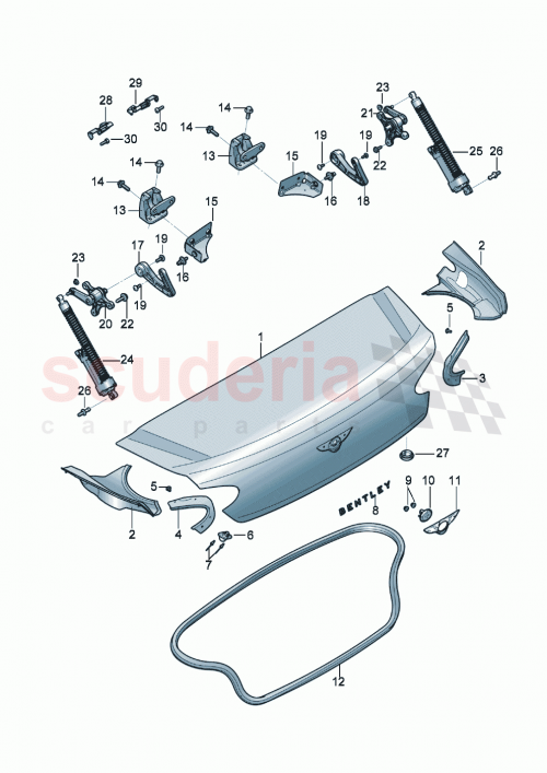 Part Diagram for Bentley 4G8827439F
