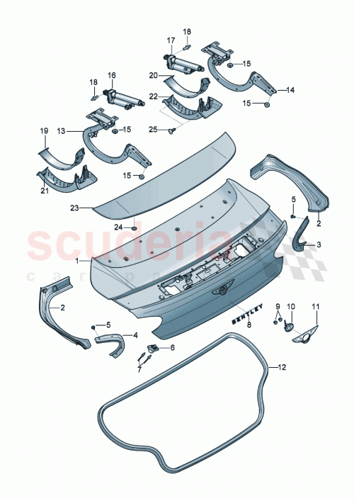 Part Diagram for Bentley 3SD827025S