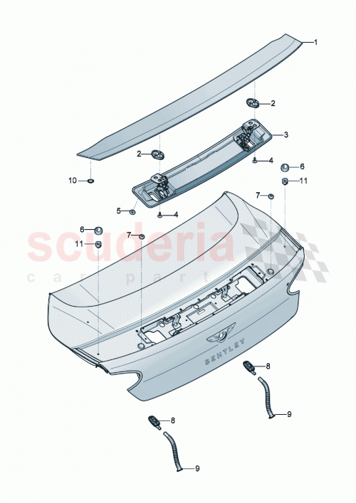 Part Diagram for Bentley 3SD827489B
