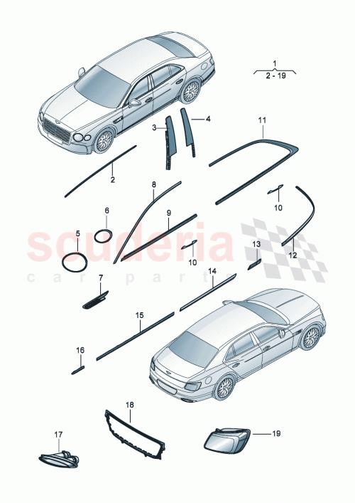 Part Diagram for Bentley 3SE807824C