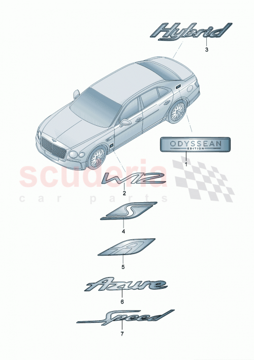 Part Diagram for Bentley 3SE853675H