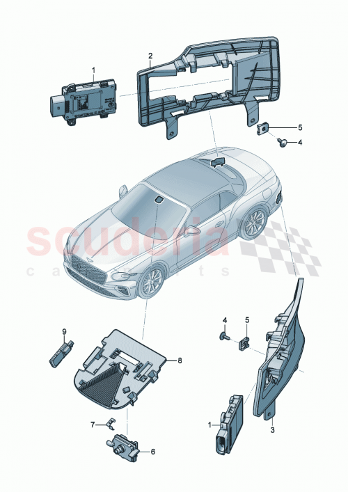 Part Diagram for Bentley 3SD807860A