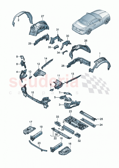 Part Diagram for Bentley 3SD813425C