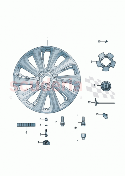 Part Diagram for Bentley 3SA601025FG