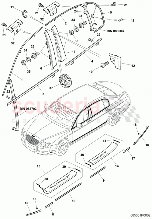 Part Diagram for Bentley 3W5853072F