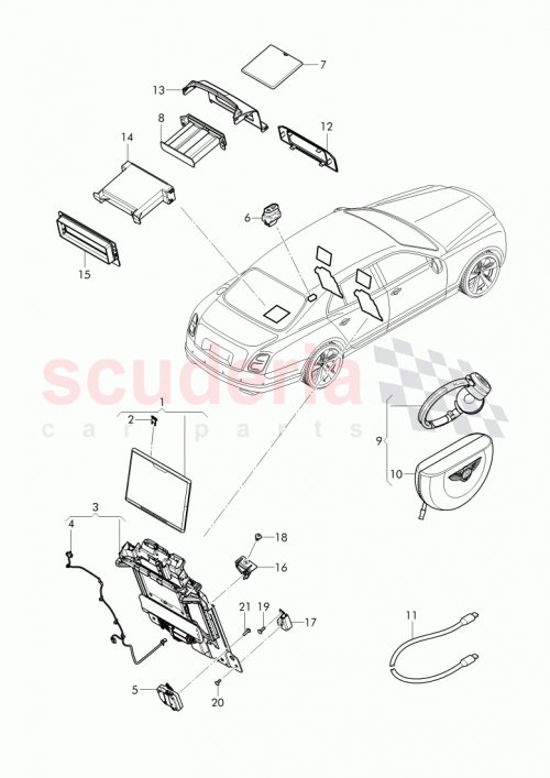 Part Diagram for Bentley 3Y4 858 508 A