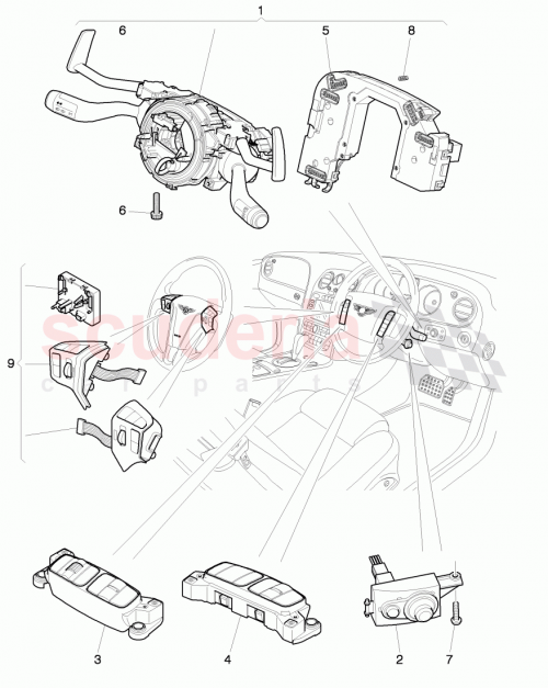 Part Diagram for Bentley 3W5864893A