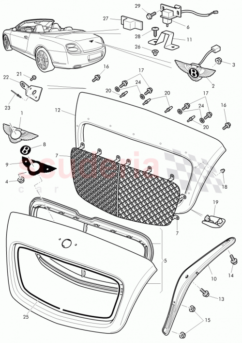 Part Diagram for Bentley 3W0953519