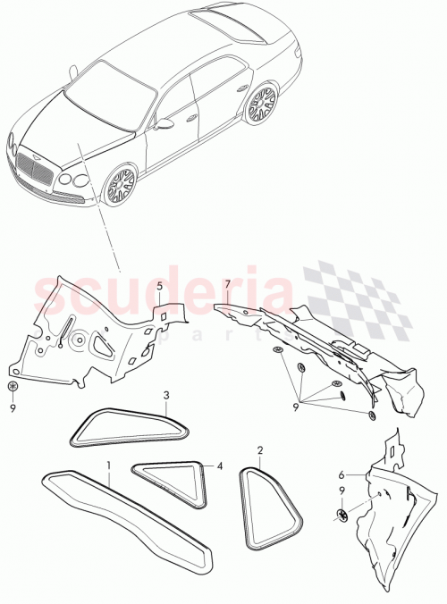 Part Diagram for Bentley 3W0 863 802 L