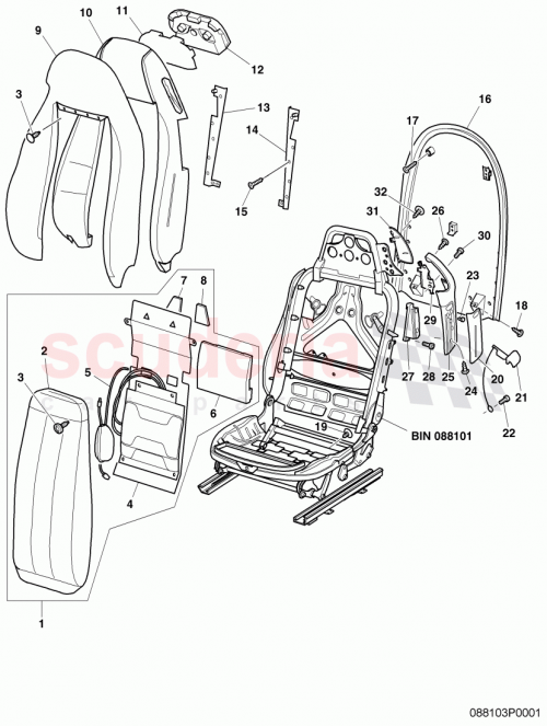 Part Diagram for Bentley 3W8 881 971 F