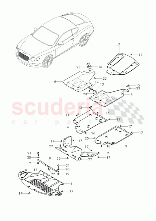 Part Diagram for Bentley 3W3 825 235 J
