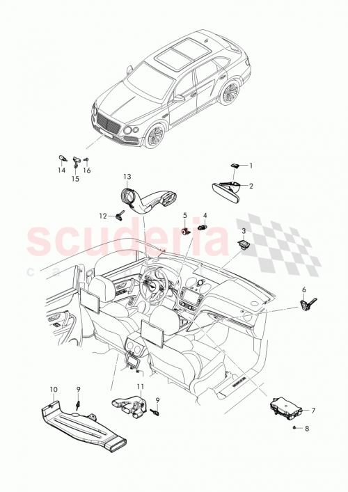 Part Diagram for Bentley 36A907040B