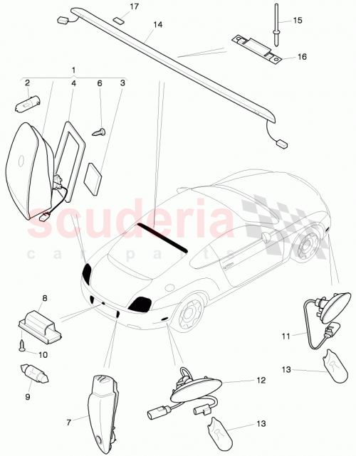Part Diagram for Bentley 3W8945095AK