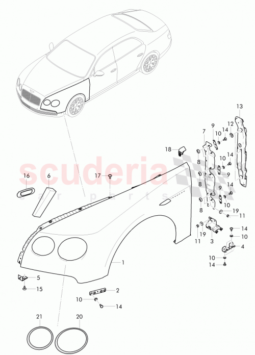 Part Diagram for Bentley 4W0 821 021 M