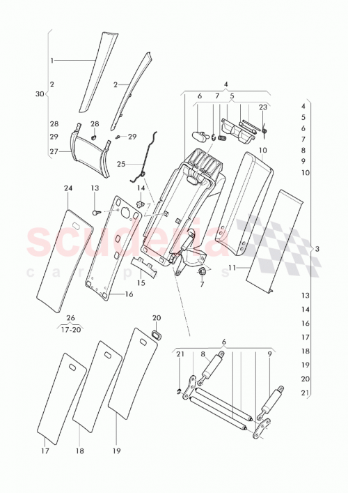 Part Diagram for Bentley 3W8 886 967 A