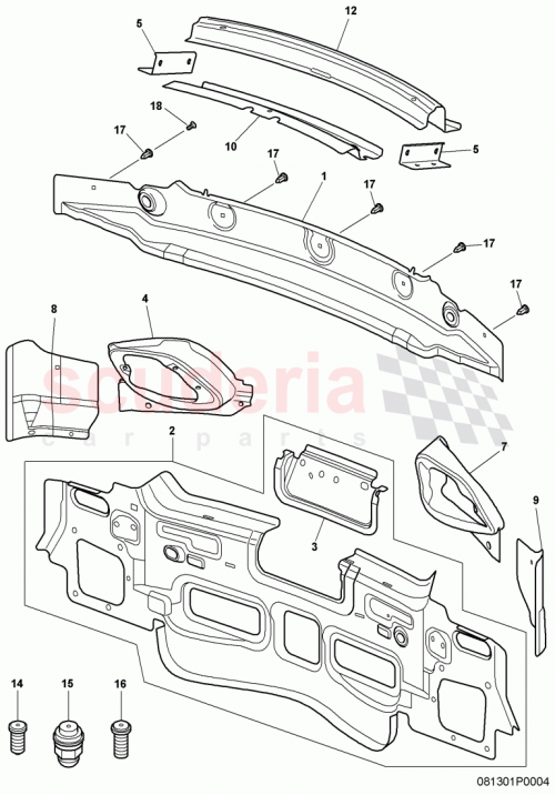 Part Diagram for Bentley 3W7813619A