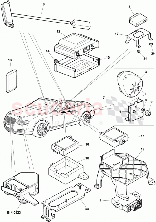 Part Diagram for Bentley 3W7907675
