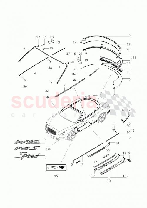 Part Diagram for Bentley 3W7 853 538 N