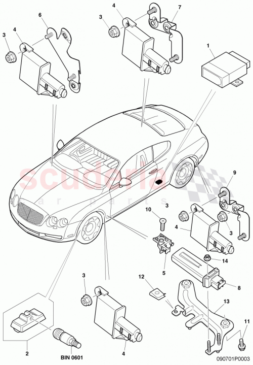 Part Diagram for Bentley 8E0907277