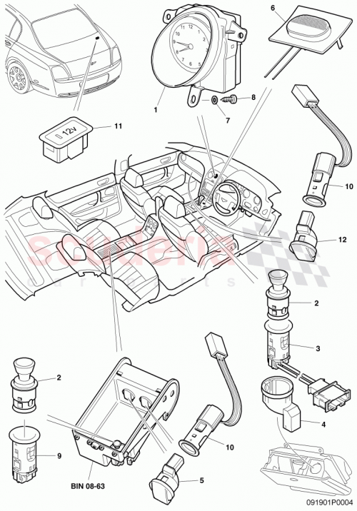 Part Diagram for Bentley 1T0919341C