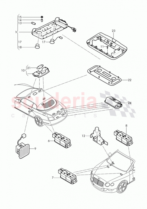 Part Diagram for Bentley 3W7 959 527 AA