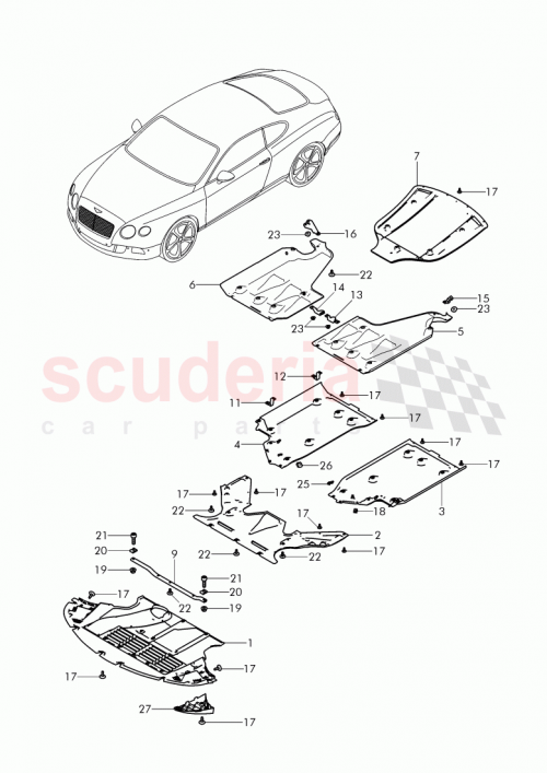 Part Diagram for Bentley 3W3 825 228 C