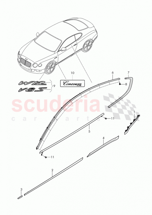 Part Diagram for Bentley 3W8 853 517 T