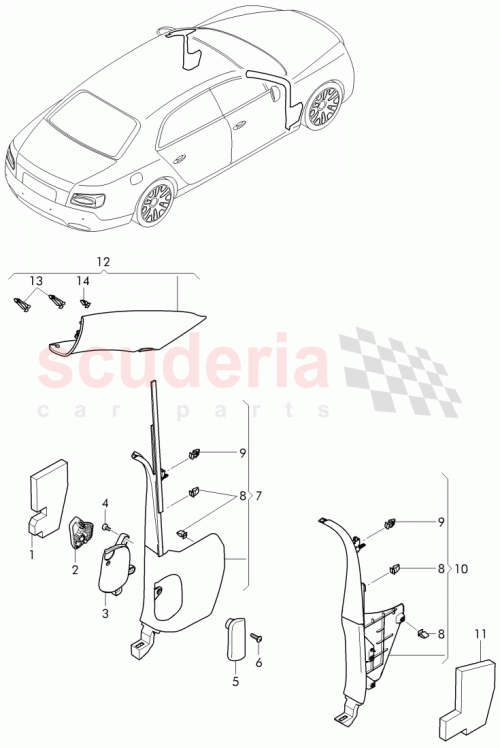 Part Diagram for Bentley 4W0 867 233