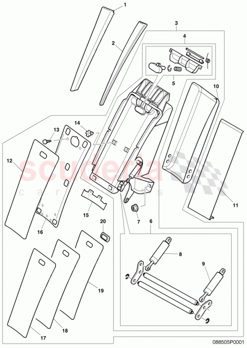 Part Diagram for Bentley 3W8 885 250 A