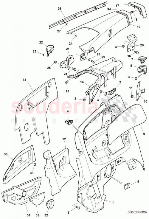 Part Diagram for Bentley 3W7867117C