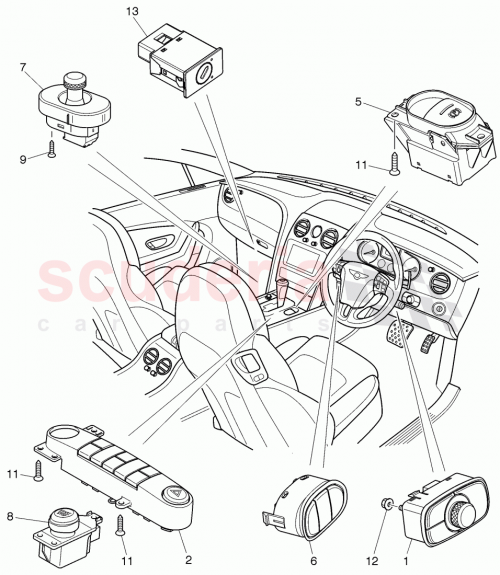 Part Diagram for Bentley 3W7 959 676 F