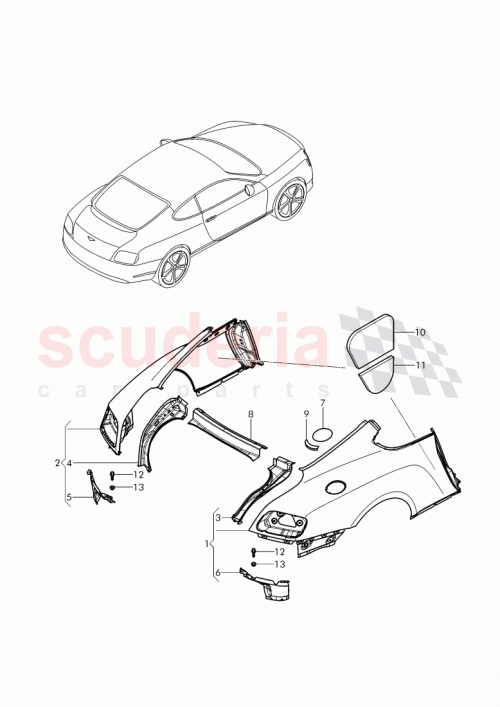 Part Diagram for Bentley 3W8809641H