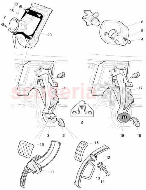 Part Diagram for Bentley 3W2723031S