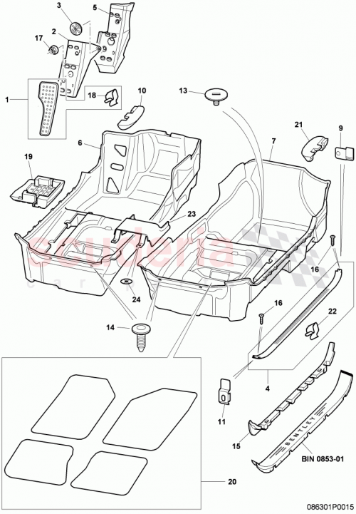 Part Diagram for Bentley 3W0919244