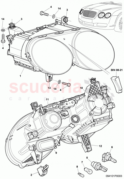 Part Diagram for Bentley 3W1941015AD