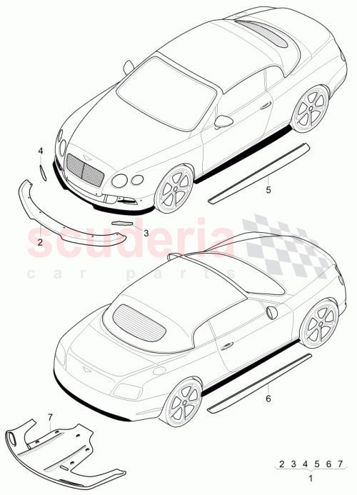 Part Diagram for Bentley 3W7 071 600