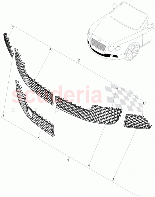 Part Diagram for Bentley 3W3807668G