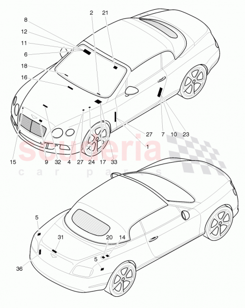 Part Diagram for Bentley 3W7 010 778 P