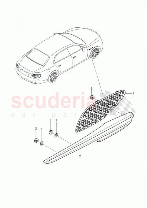 Part Diagram for Bentley 4W0 821 941 E