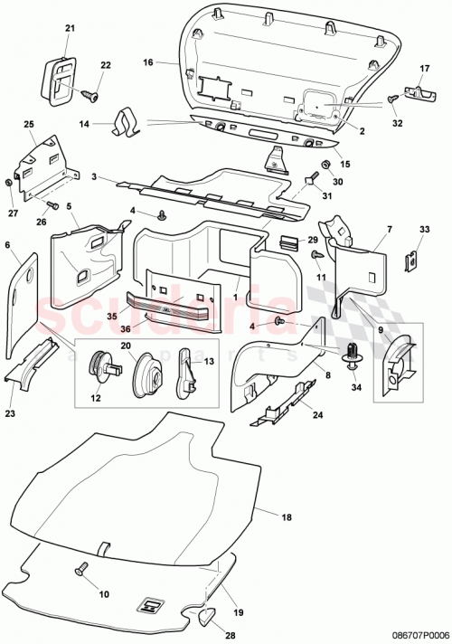 Part Diagram for Bentley 3W7 867 601 P