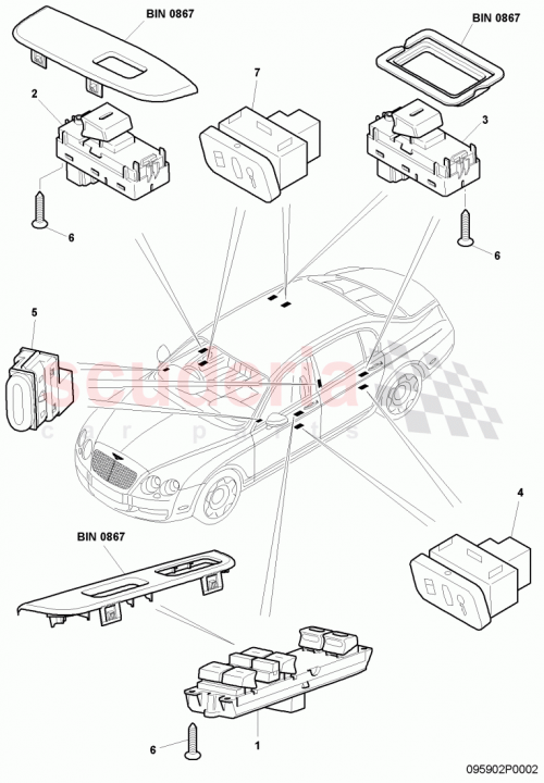 Part Diagram for Bentley 3W5959857
