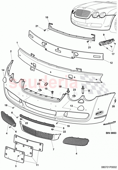 Part Diagram for Bentley 3W5807938A
