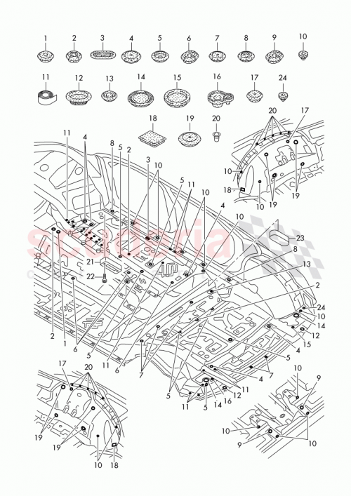 Part Diagram for Bentley 4M0899183A