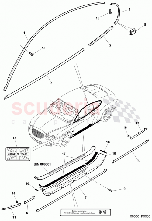 Part Diagram for Bentley 3W8 853 538 Q