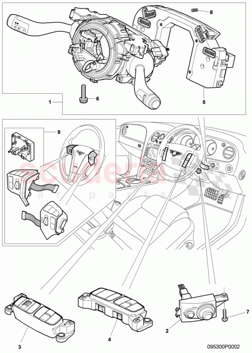 Part Diagram for Bentley 3W0 953 551 A