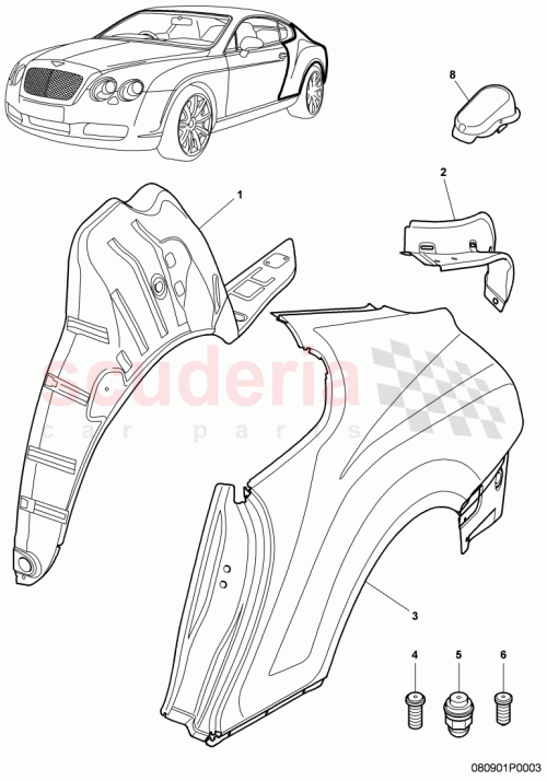 Part Diagram for Bentley 3W8813485C