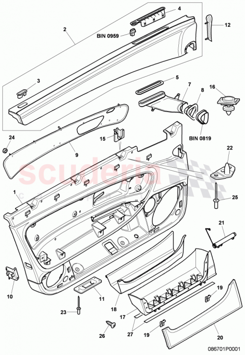 Part Diagram for Bentley 3W3867013D