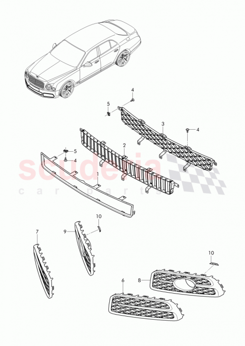 Part Diagram for Bentley 3Y0 807 668 M
