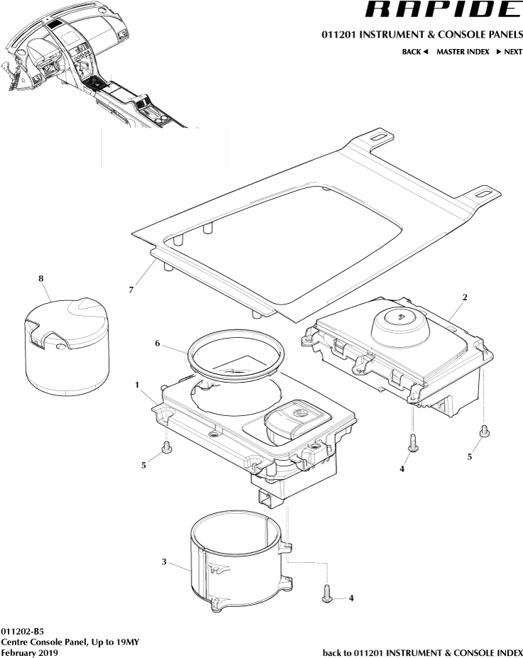 Instrument and Console Panels - Centre Console Panel of Aston Martin Aston Martin GT RAPIDE (2010-2019)
